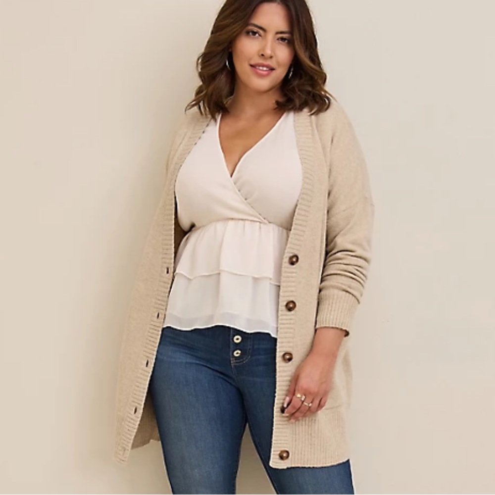 TORRID CASHMERE BOYFRIEND CARDIGAN V-NECK SWEATER
